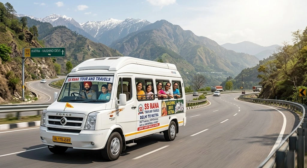 Tempo Traveller on rent in Delhi to Katra for Vaishno Devi pilgrimage travel